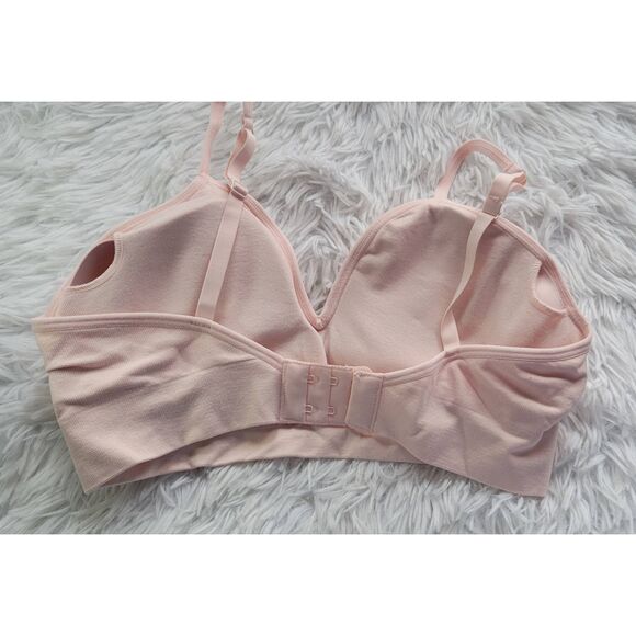 DKNY Sz L Seamless Bralette Pink Sports Bra With Adjustable Straps New - Picture 4 of 7